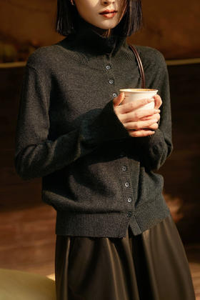 100%绵羊毛高智感率真羊毛立领毛衣