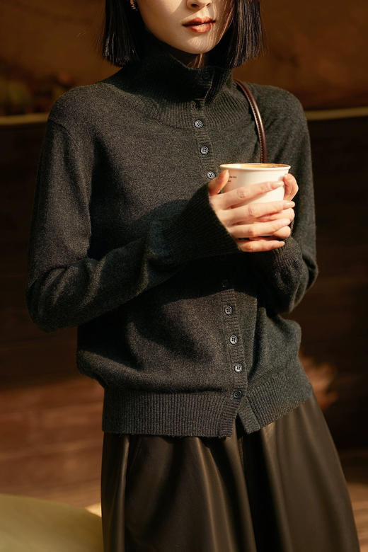 100%绵羊毛高智感率真羊毛立领毛衣 商品图0