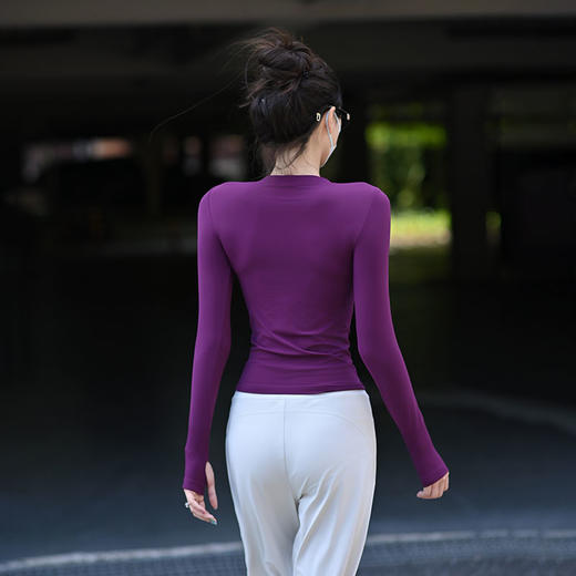 【秋冬爆款百搭长T】瑜伽服女秋冬款长袖速干跑步训练紧身显瘦专业运动上衣健身服 商品图1