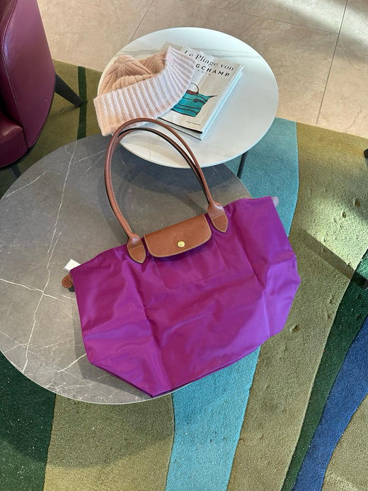 在途国现🐲Longchamp龙骧31cm x 30cm紫红色💜大号长柄1100元 商品图0