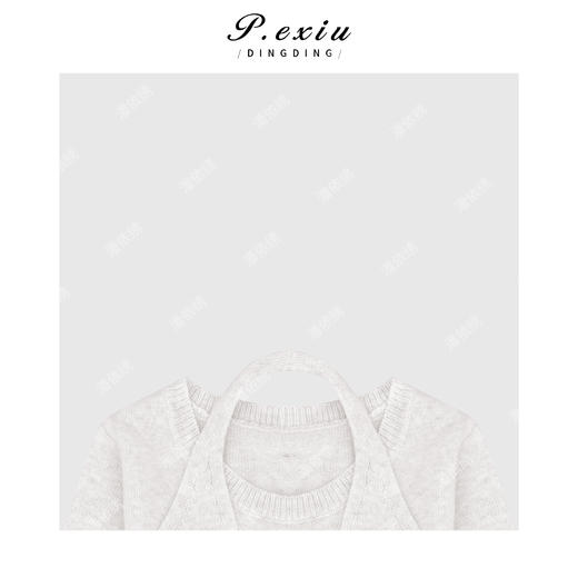 04-2潘依绣丁丁宠粉法式风挂脖设计假两件毛针织衫 Q45080 商品图2