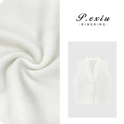 04-1潘依绣丁丁宠粉【漫长夏日】羊-毛-宽袖双层V领针织马甲ZZ0853 商品图0