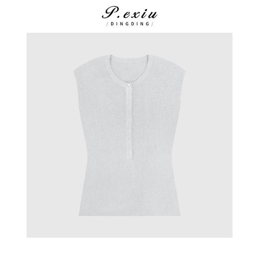 04-3潘依绣丁丁宠粉极简一粒扣针织上衣Q75440 商品图0