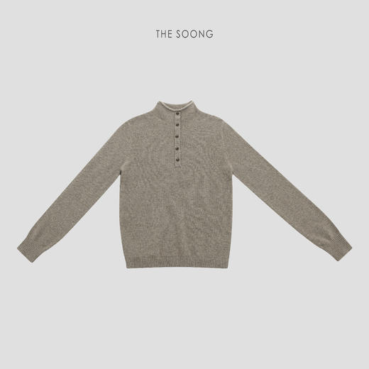 THESOONG|新款女装高级简约纯山羊绒立领黑色毛衣HLMY7881 商品图3