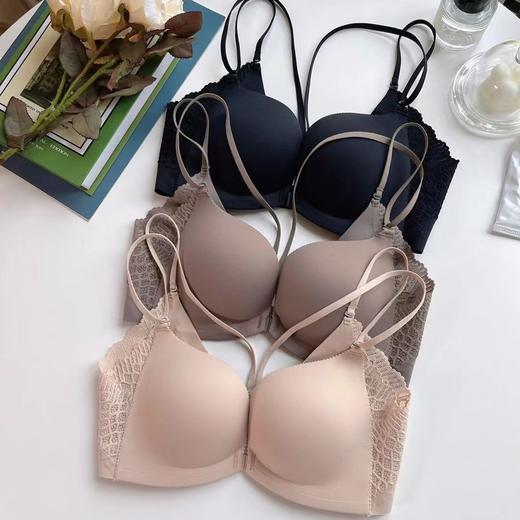 【第二件0元！美背前扣文胸】 无钢圈内衣 女小胸显大加厚内衣 平胸舒适无痕聚拢胸罩 商品图0