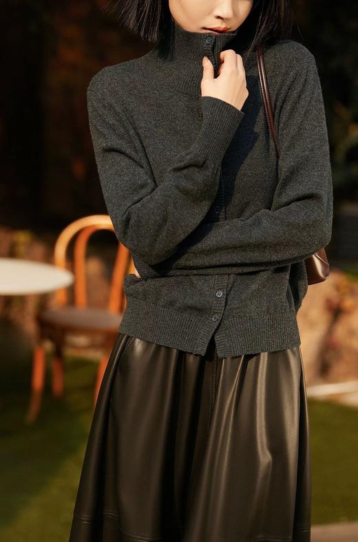 100%绵羊毛高智感率真羊毛立领毛衣 商品图2