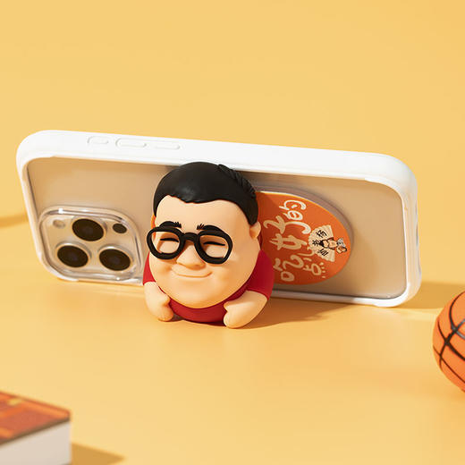 【听老杨原创】我朱“吃点儿好的”3D硅胶人偶磁吸气囊手机支架 商品图3