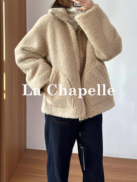 专柜实拍【两面穿/皮毛一体】拉夏贝尔/La Chapelle厚实保暖 洋气减龄！立领防风抗寒加厚毛毛外套