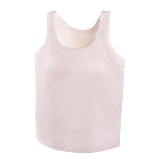 素道有机彩棉A类白色打底文胸背心 免穿内衣自带胸垫一体背心底衫 商品图2