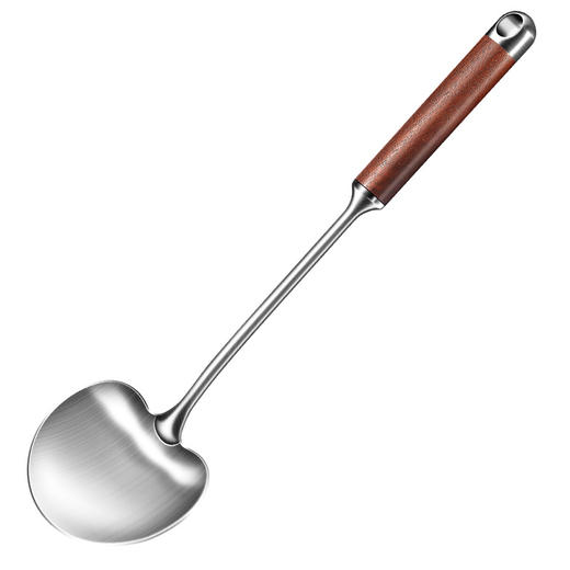 【跨境出口德国316不锈钢蘑菇铲】316L不锈钢蘑菇铲实木防烫炒铲厨房加长锅铲家用烹饪汤勺加厚煎铲 商品图4