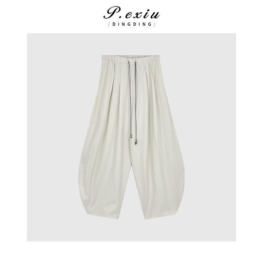 04-6潘依绣丁丁宠粉针织松紧腰头弯刀长裤Q13882 商品图0