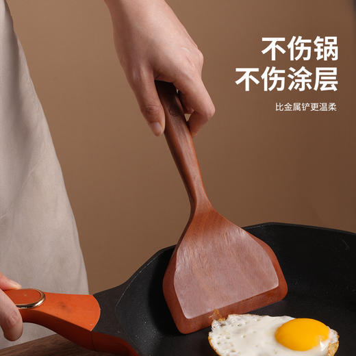 【无漆无蜡花梨木煎铲】原森太木铲锅铲不粘锅专用烙饼煎铲炒菜家用木质玉子花梨木烧铲 商品图2