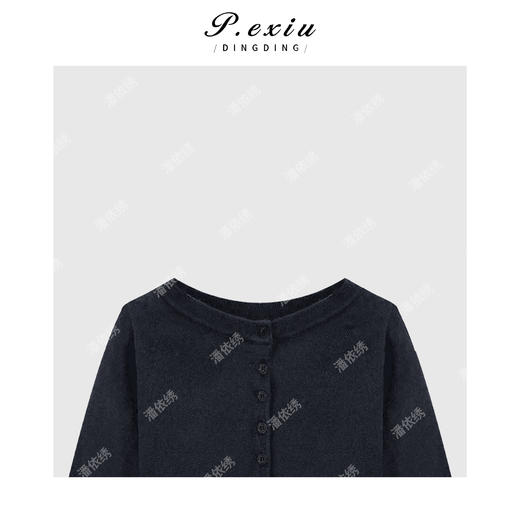 韩系设计款圆领针织开衫Q9125 商品图2