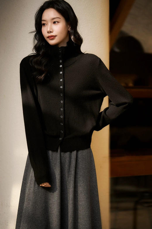 100%绵羊毛高智感率真羊毛立领毛衣 商品图9