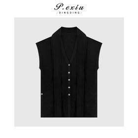 04-3潘依绣丁丁宠粉法式可多穿坎肩针织上衣Q92911