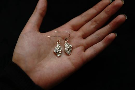 CHEZ BOQUE 覆盖系列原创手工925银织物肌理耳坠《礼服1号》 商品图2