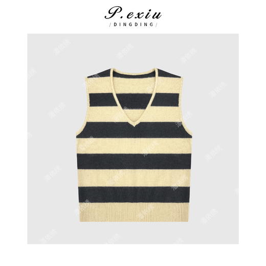 04-1潘依绣丁丁宠粉韩系休闲百搭V领针织背心Q51423 商品图0