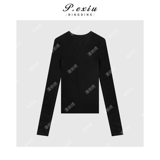 04-2潘依绣丁丁宠粉法式小众别致V领针织上衣Q9882 商品图1