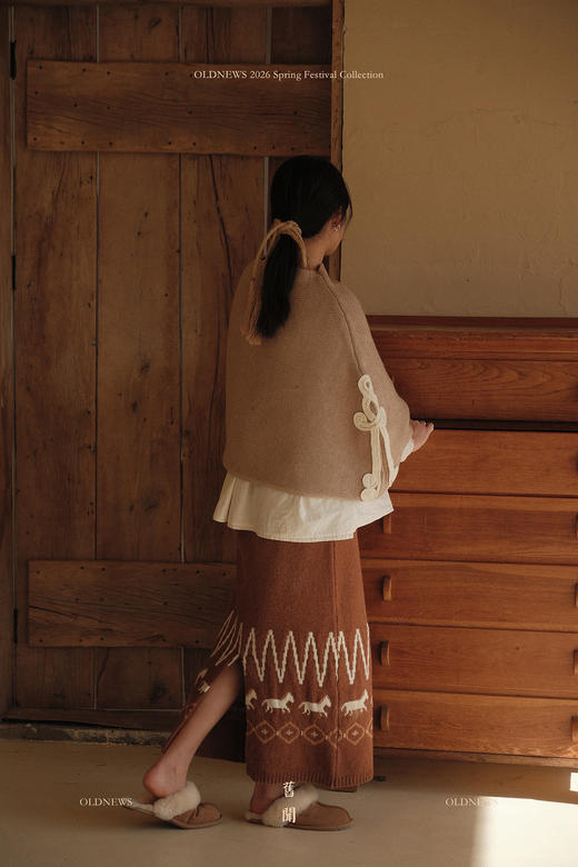 新春限定「大地上的小马」提花编织羊毛开衩半裙｜部落图腾｜波西米亚 商品图8