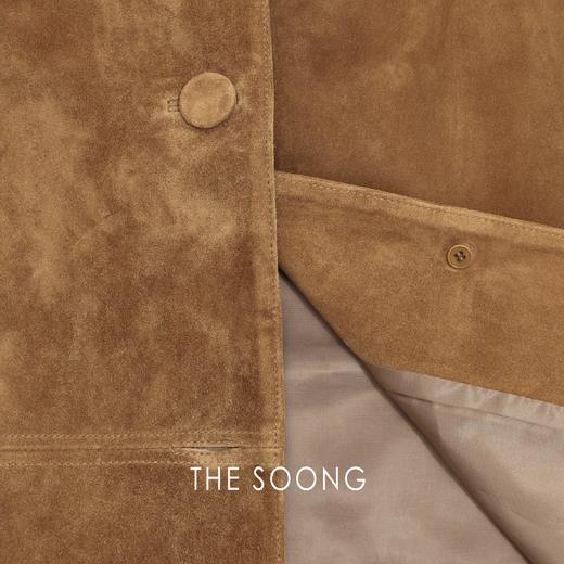 THESOONG|新款女装纯羊皮细腻肌理廓形西装领中长款皮衣外套HBDY7758 商品图3
