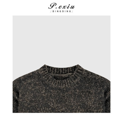 A008潘依绣丁丁宠粉山羊绒羊毛混纺圈圈纱慵懒风柔软亲肤套头针织上衣Q61648 商品图2