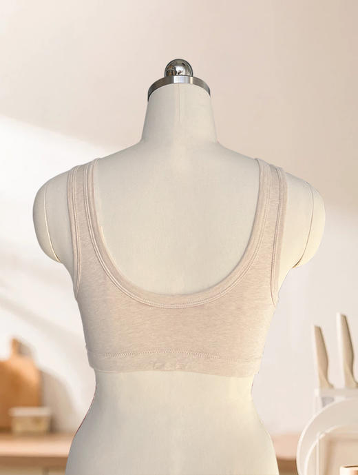 素道有机彩棉大码文胸 前开扣内衣 无钢圈 B罩杯A类 宽带文胸内衣 商品图3