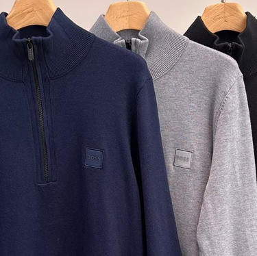 立领拉链针织衫。黑色 灰色 蓝色。自己备注号码颜色 商品图7