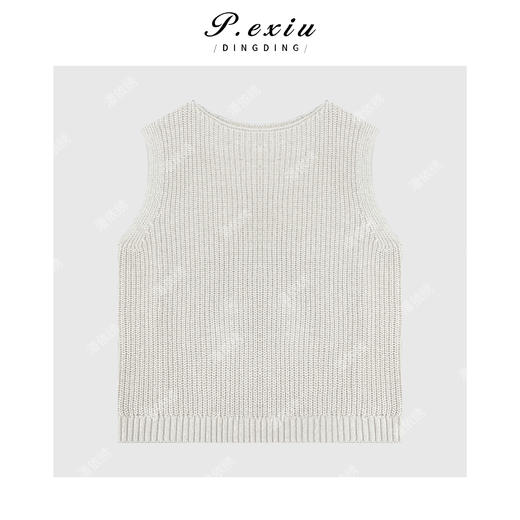 04-1潘依绣丁丁宠粉早春设计感针织背心马甲Q18388 商品图1