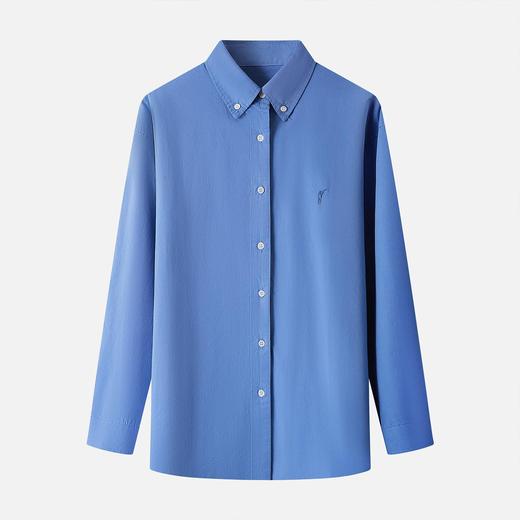 马球刺绣蓝衬衫/精梳棉衬衣｜百搭有型，入春显瘦的秘密武器 商品图4