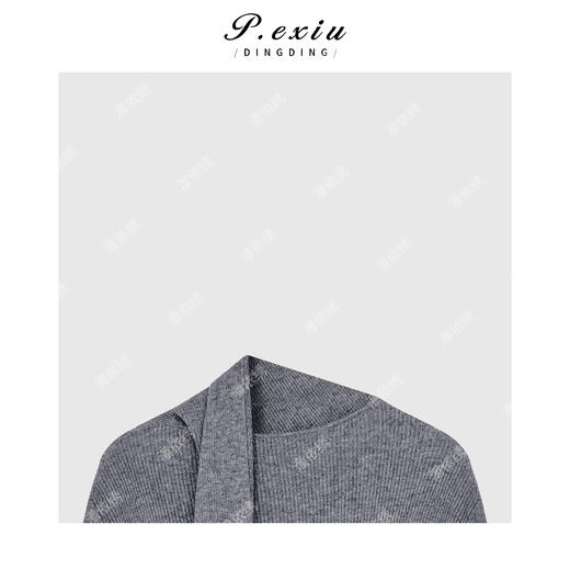 04-2潘依绣丁丁宠粉羊-毛 设计感围脖设计针织衣 Q56105 商品图2