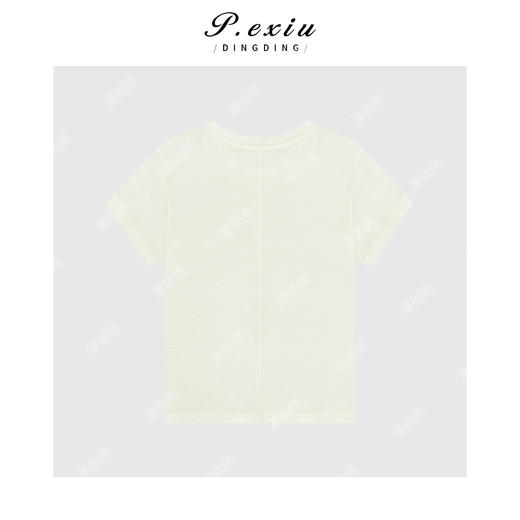 04-3潘依绣丁丁宠粉韩系正肩圆领针织T恤Q9073 商品图1