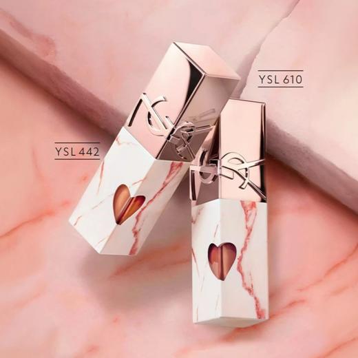 【情人节限定】YSL圣罗兰情人节限定粉金石礼盒 爱心唇釉5.5ml 442#烈酒浅棕 + 610#冰乌龙+YSL限定礼盒礼袋 商品图5