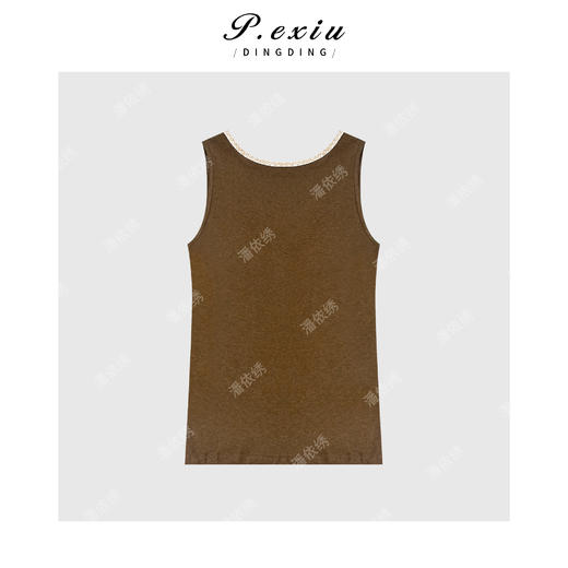 04-1潘依绣丁丁宠粉U领口撞色针织无袖背心Q19311 商品图1