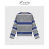 A008潘依绣丁丁宠粉羊毛撞色条纹设计感V领套头长袖针织毛衣 L2570 商品缩略图1