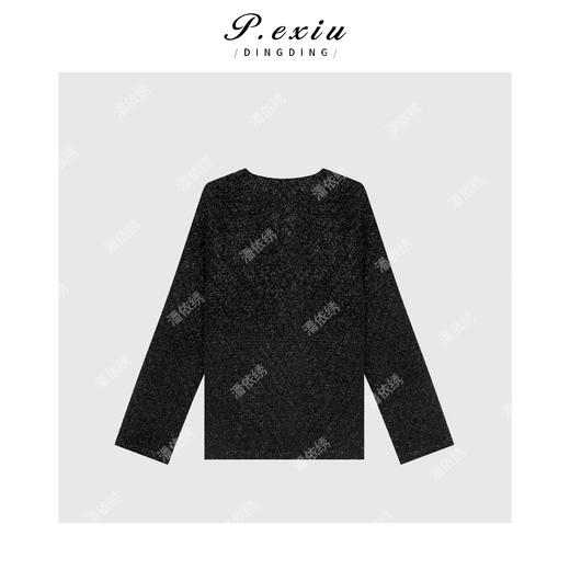 04-2潘依绣丁丁宠粉高级感亮闪闪V领针织上衣Q5318 商品图1