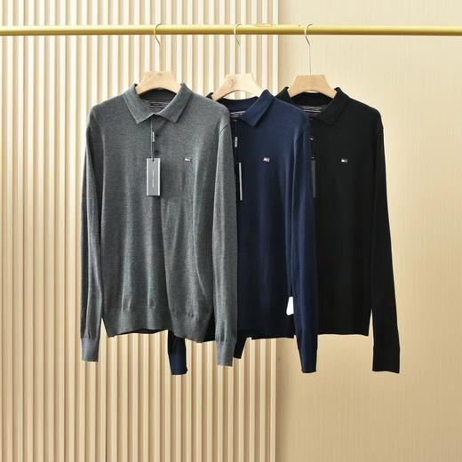 DIN级版本 2026Tommy 汤米官网同款‼️男士翻领羊毛衫毛衣针织衫， 商品图0