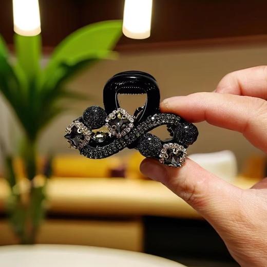 丁摩【两个装】高级发饰新款后脑勺发夹轻奢气质水钻珠子花朵抓夹鲨鱼夹高端盘发5ZF-1191 商品图1