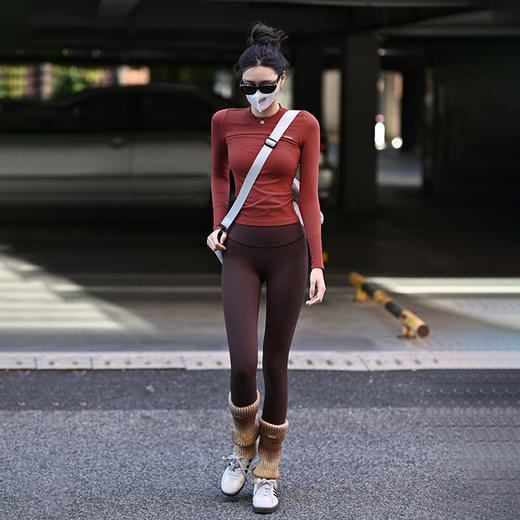 【秋冬爆款百搭长T】瑜伽服女秋冬款长袖速干跑步训练紧身显瘦专业运动上衣健身服 商品图3