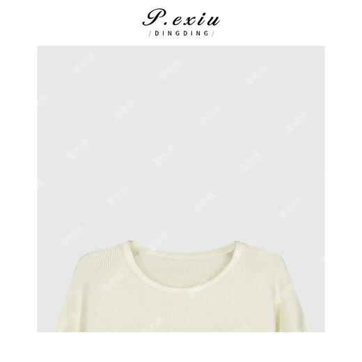 04-6潘依绣丁丁宠粉极简斜边小众设计针织毛衣Q1243 商品图2