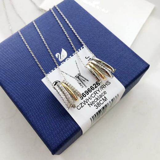 F011808简约时尚不规则项链圈形拼色项链长短可调节 商品图1