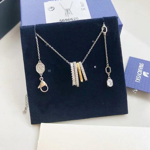 F011808简约时尚不规则项链圈形拼色项链长短可调节 商品图0