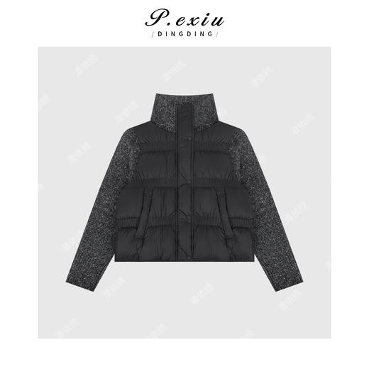 A008潘依绣丁丁宠粉进口白鸭绒拼接针织花纱减龄保暖立领长袖羽绒服Q69859 商品图0