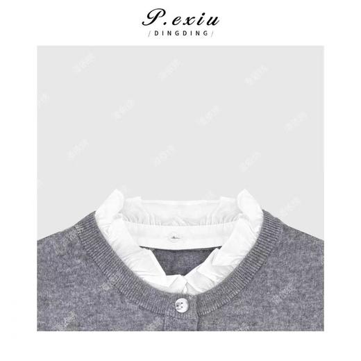 04-2潘依绣丁丁宠粉立体花边圆领蕾丝设计长袖针织开衫Q75554 商品图2