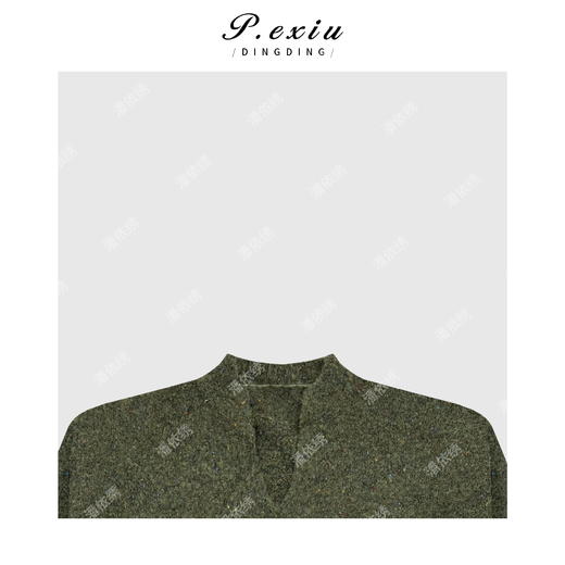 04-2潘依绣丁丁宠粉韩系慵懒字母V领针织毛衣Q6541 商品图2