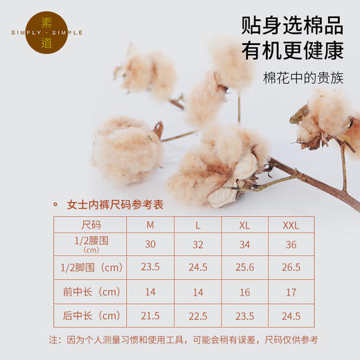 素道有机彩棉女士内裤 2条装棉内裤女 中腰三角轻薄裤 商品图2
