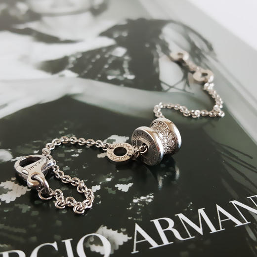 【95新】BVLGARI宝格丽B.zero1系列350898 18K白金满钻小蛮腰弹簧手链 链长约19cm女士120126AK19 商品图3