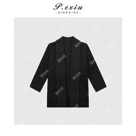 A008潘依绣丁丁宠粉韩系慵懒风翻领针织开衫Q6514