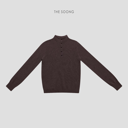 THESOONG|新款女装高级简约纯山羊绒立领黑色毛衣HLMY7881 商品图5