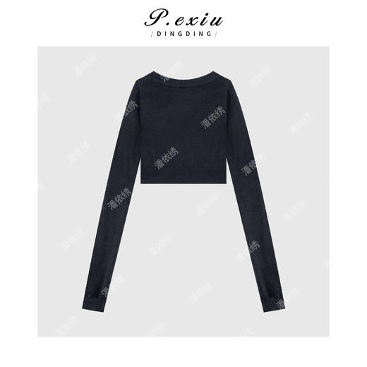 韩系设计款圆领针织开衫Q9125 商品图1