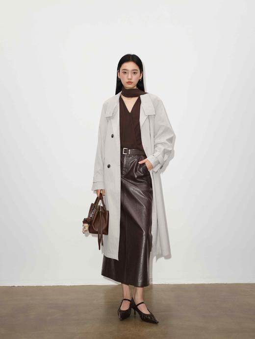 【商场同款】伊芙丽质感冷调收腰长款风衣1G8260281 商品图3